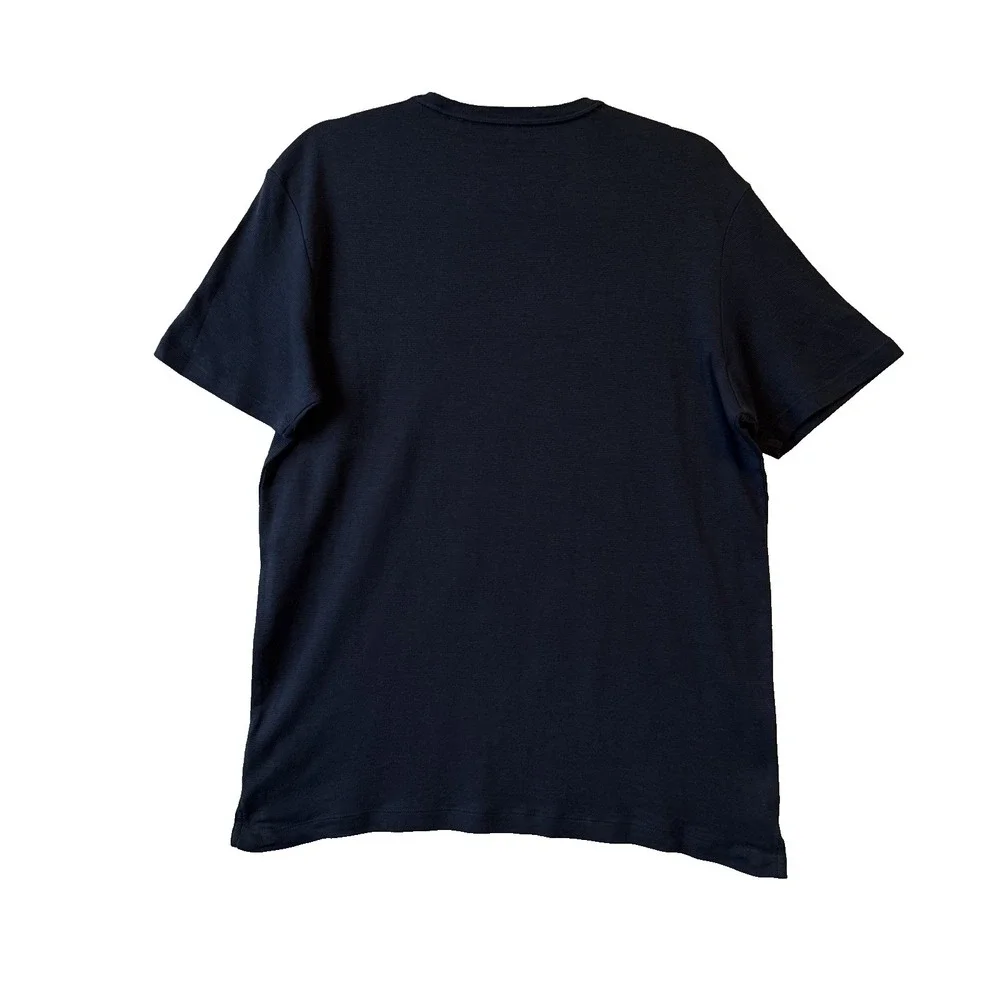 Banana Republic Luxe Touch Performance Tee T Shirt L Blue Mini Stripe Cotton